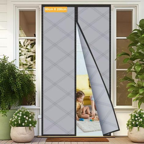 Magnetischer Thermo Türvorhang 80x200cm Kälteschutz Winddicht Oxford Grau (1/5)
