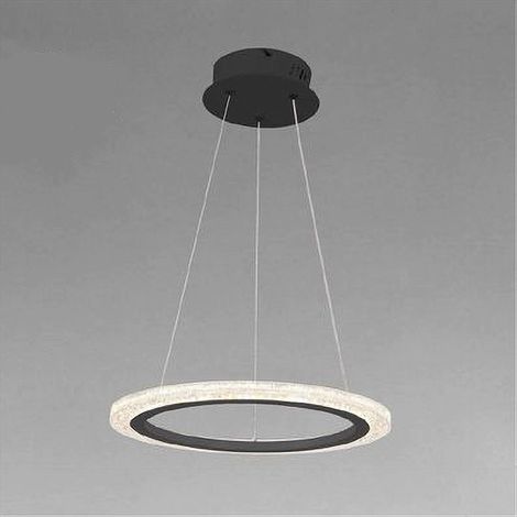 Trade Shop - 24 WATT LED PENDELLEUCHTE CIRCLE RING KRISTALL EFFEKT SCHWARZ 31906 -