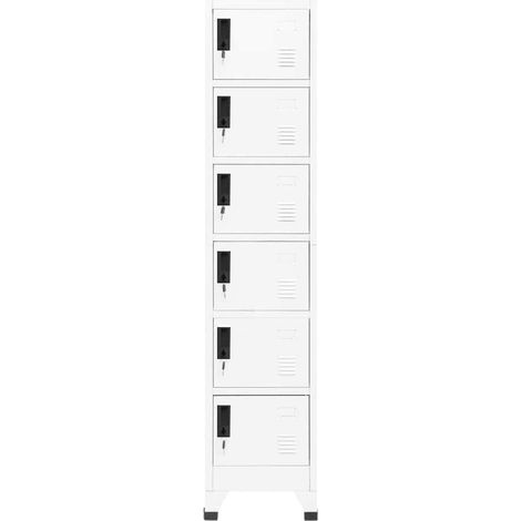 Maison Exclusive - Armadietto con Serratura Bianco 38x40x180 cm in Acciaio (1/5)