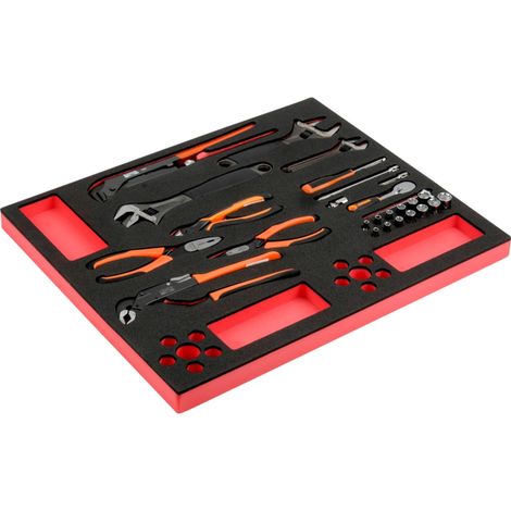 Bahco Fit&Go 3/3 Schaumstoffeinlage Zangen-/Schraubenschlüssel-/Steckschlüssel-Einsatz-Satz - 26-tlg. (1/3)