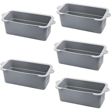 Bac récupérateur de graisse en silicone gris, réutilisable, pour barbecue. (1/5)