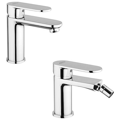 Set Rubinetti Jacuzzi per lavabo e bidet senza scarico serie Borea cromato