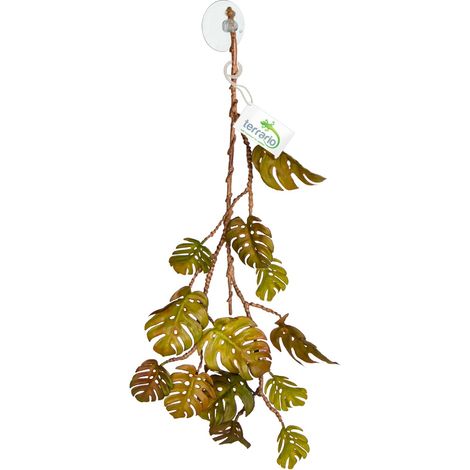 Pianta artificiale di monstera da appendere per terrario, acquario tropicale, 70 cm (1/5)