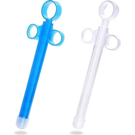 Gleitmittelapplikator mit glatter, abgerundeter Spitze, wiederverwendbar/langlebig/leicht zu reinigen (2er-Pack) – Gut-Blue white (1/5)