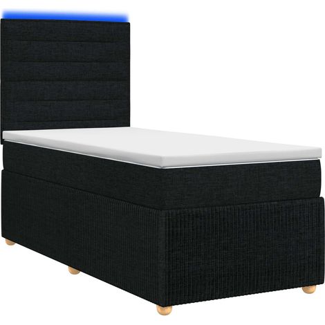 Maison Exclusive - Letto Box Spring LED con Materasso Nero 90 x 190 cm Tessuto (1/5)