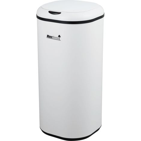 MaxxHome - Cubo de basura, con sensor automático de apertura y cierre (acero inoxidable, 30 L, 29 x 29 x 61,5 cm) (1/5)