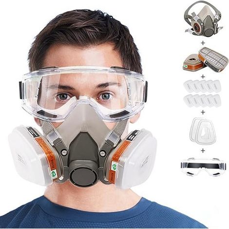Atemschutz Halbmaske Gasmaske 6200 Staubmaske Lackiermaske Mit Wechselfiltern DE (1/5)