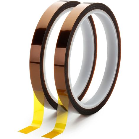 Cinta resistente al calor (2 unidades, 15 mm x 33 m), cinta adhesiva de alta temperatura, cintas de prensa térmica, cintas calefactoras, cinta aislante color canela para prensa de sublimación e impres (1/5)