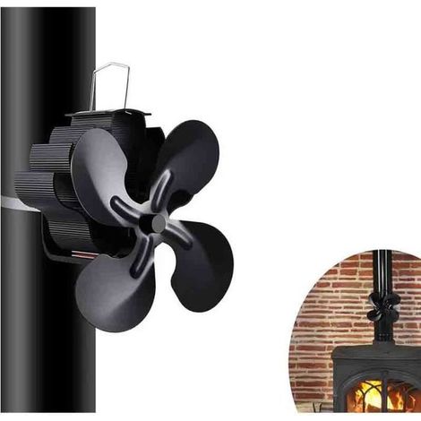 Ventilador para estufa de leña TuseRxln - FOLAYA - 4 aspas - Aluminio anodizado - Ahorro de energía - Silencioso