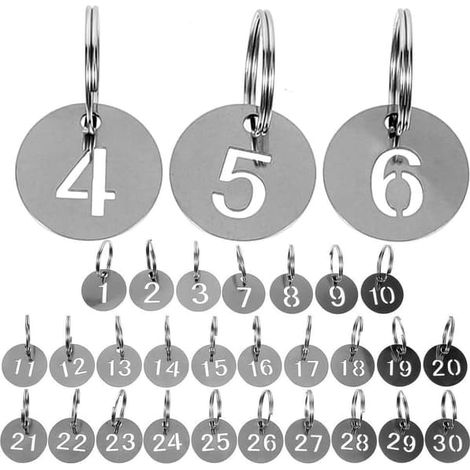 Étiquettes porte-clés numérotées / Étiquettes porte-clés numérotées - Lot de 30 (1/5)