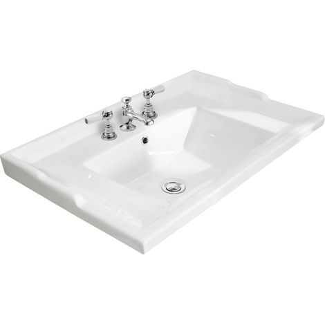 Old London Edwardian 600mm Basin with 3 Tap Holes - NLV033 (1/2)