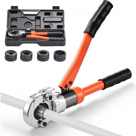 Alicates de Prensa Hidráulica de Tuberías, Herramienta de Prensado para Tubos PEX y Aluminio-plástico con 4 Mordazas U16, U20, U25, U32 y Estuche, para Reparación, Instalación de Fontanería (1/5)