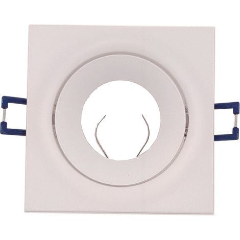 Spot encastré carré blanc orientable GU10 IdeaLED IP20 (1/3)