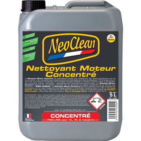 Nettoyant moteur concentré pour chassis et pièces mécaniques - bidon de 5 litres - Ce produit de marque NEOCLEAN est neuf.