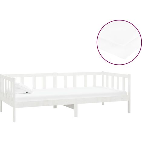 Maison Exclusive - Divano Letto con Materasso 90x200 cm Bianco in Legno di Pino