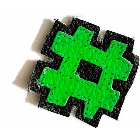 STI Lettere Numeri e caratteri in Pelle mini h.35mm per tuta da cucire o incollare a tute moto Verde Fluo