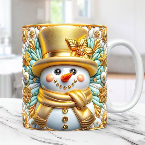 Mug De Noël - Mug En Céramique Avec Motif Bonhomme De Neige - Pour Café Thé Chocolat Chaud - 350 Ml (1/5)