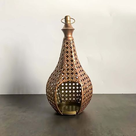 Lanterne À Bougie - Lanterne Marocaine En Métal Percé - Pour Extérieur Patio Jardin Mariage Décoration Intérieure - Hauteur 29,5 cm - 1 Pièce (1/4)