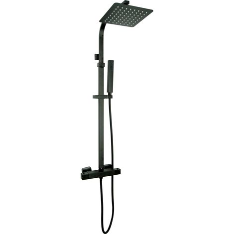 MITIGEUR DE DOUCHE THERMOSTATIQUE COLONNE DE DOUCHE PLUIE NOIR AQUAS (1/5)