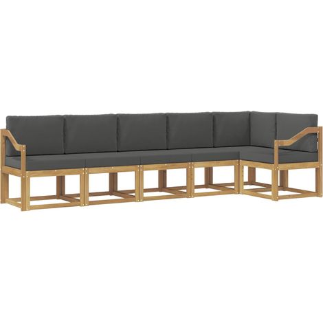 Set di divani da esterno 6 pz Bianco e Antracite Poliestere vidaXL (1/5)