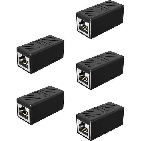 5 coupleurs RJ45 femelle-femelle Ethernet en ligne, prolongateur de réseau, robustes et résistants à la traction (1/5)