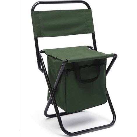 Chaise pliante extérieur camping portable chaise à dossier pliant pêche loisir chaise de jardin avec sac vert (1/5)