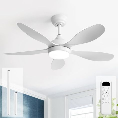 Ventilateur Plafond avec Lumiere et Telecommande, 107cm, Silencieux DC Réversibles, Minuterie, 6 Vitesses, LED Lampe Ventilateur Plafond pour Salons Chambre (1/5)