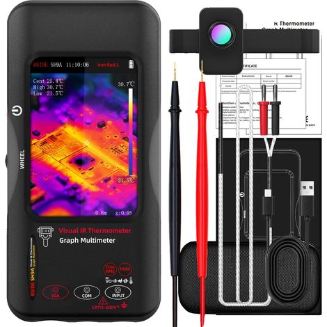 Imager thermique, résolution 320 x 320, mesure de tension 1000 VDC / AC, écran tactile capacitif de 3,98 pouces, Objectif macro SH9A (1/2)