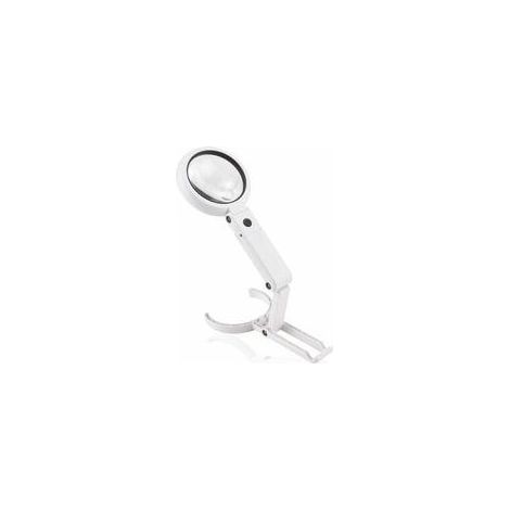 Loupe eclairante à Main sur Pied 5X 11X avec lumière 8 LED, loupe de Lecture, loupe de Table avec Support Pliable, pour Lecture, l'inspection, Soudure, l'artisanat, réparation, Ø75mm, HANBING (1/4)