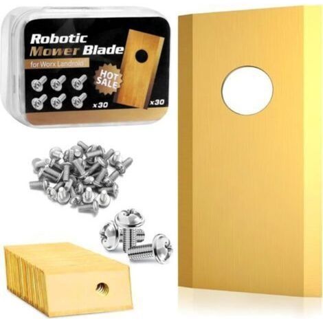30pcs Lames Robot Tondeuse pour Worx Landroid, Lames de Rechange de Haute Qualité pour Tondeuses à Gazon avec Vis Correspondantes, Lames en Titane Compatibles avec Worx, LandXcape et Einhellzl (1/5)