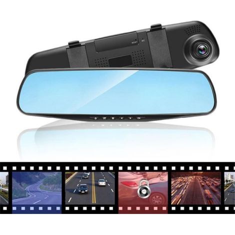 4.3” HD 1080P Vue double objectif Rétroviseur intérieur voiture DVR Dash Cam caméra Recorder (1/3)