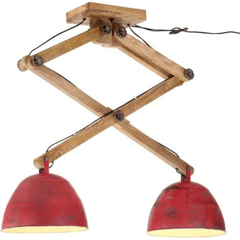 Plafonnier 25 W rouge délavé 29x18x85 cm E27 (1/5)