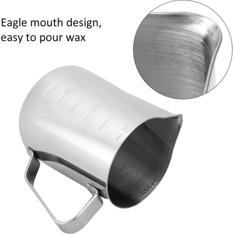Pot en acier inoxydable pour fabrication de bougies, moule à cire pour projets DIY, réutilisable (350 ml) (1/4)