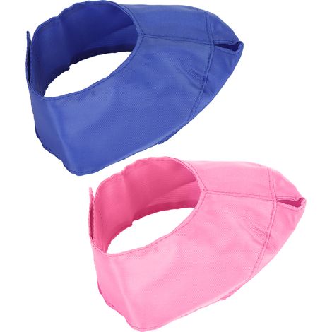 Muselière pour chat en nylon respirant, masque facial pour animaux de compagnie, accessoires de toilettage pour le lavage (bleu rose taille S) (1/5)