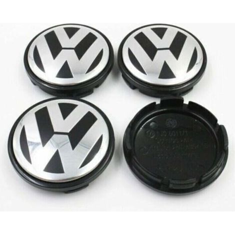 Lot de 4 enjoliveurs d'origine pour jantes en aluminium, 65 mm, adaptés aux enjoliveurs Volkswagen, enjoliveurs centraux de moyeu 65 mm, logo de pneu, enjoliveurs de roue modifiés pour voiture (1/3)