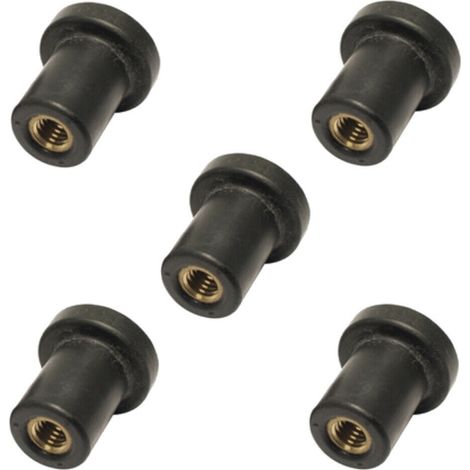 5x écrou caoutchouc M6 LR (long) silent bloc voiture moto carenage pare brise