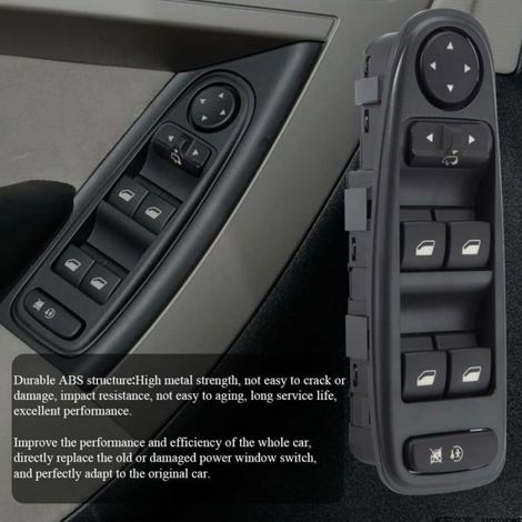 Interrupteur Lève-Vitre - Panneau De Commande Pour Fenêtre Gauche - Compatible Citroën C4 Grand Picasso 2004 À 2014 - Référence 6554.YH (1/5)