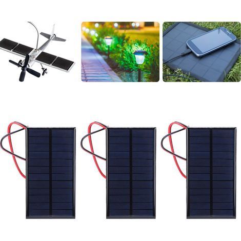 6V DC 1W Epoxidharz-Solarpanel + 30cm rotes und schwarzes Kabel (1/5)