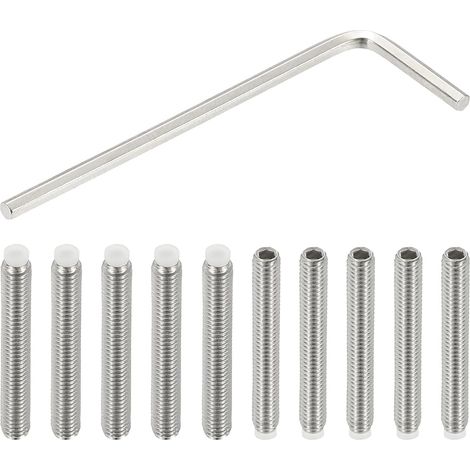 Vis Sans Tête M4x30mm Pointe en Nylon, 10Pcs Boulon à Tête Creuse Hexagonale Métrique en Acier Inoxydable 304, Anti-Dérapant, Entraînement Hexagonal Interne Avec Clé à Molette (1/5)