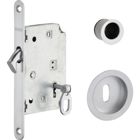 Thirard – Serrure à crochet pour porte coulissante – Axe 50 mm – Coffre acier embouti 11 mm – Livrée avec 1 clé articulée (1/4)