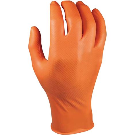 Einweghandschuh Grippaz NBR Gr. 11 orange, Box a 50 Stück (1/5)
