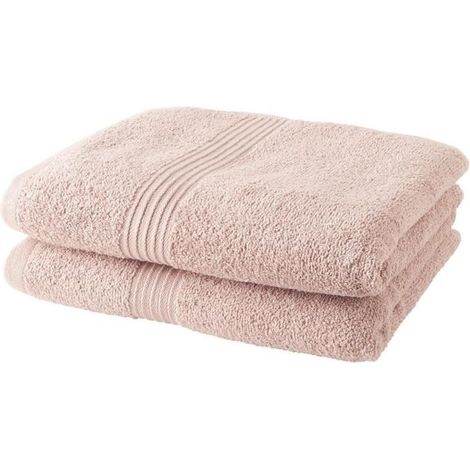Lot de 2 serviettes de toilette TODAY 50x90 cm 100% Coton - Rose des sables (1/3)