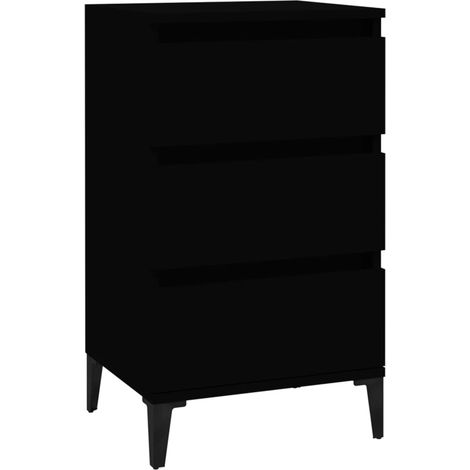 Maison Exclusive - Mesita de noche madera contrachapada negro 40x