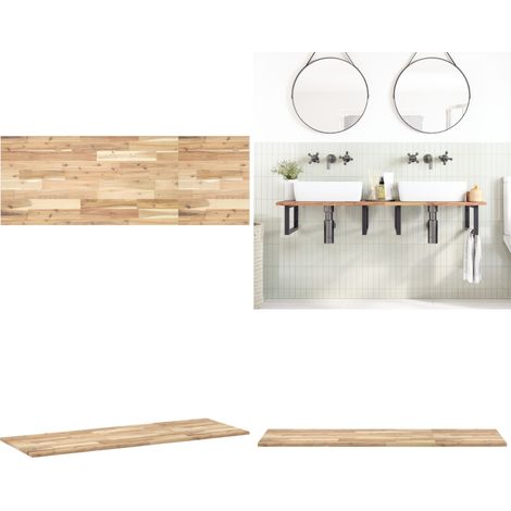 Waschtischplatte Unbehandelt 120x50x2 cm Massivholz Akazie - Akazienholz - Massivholz