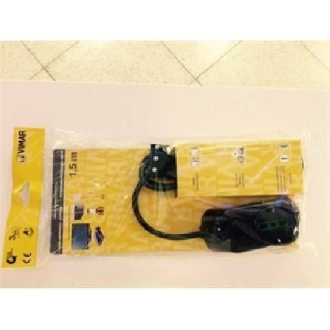 Multipresa 1schuko+2bipasso+cavo 1,5m black color fp00510.c