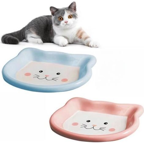 Gamelle en Céramique - Marque Non Spécifiée - 2 Pièces - Rose - Pour Chats - Intérieur (1/4)