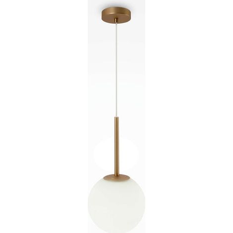 Suspension globe dorée verre dépoli 20 cm DELTONA (1/4)