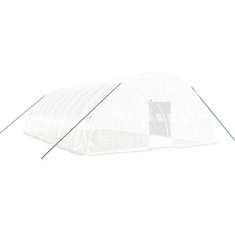 Serra tenda riparo piante fiori ortaggi con struttura in acciaio 60 m² 10 x 6 x 285 m bianco 020044611