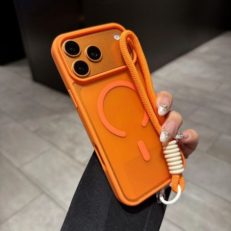 Étui de protection magnétique pour iPhone 11 Pro bleu, avec bracelet antichoc à cadre givré. (1/5)