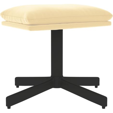Poggiapiedi Bianco Crema 60x60x36 cm in Velluto vidaXL (1/5)
